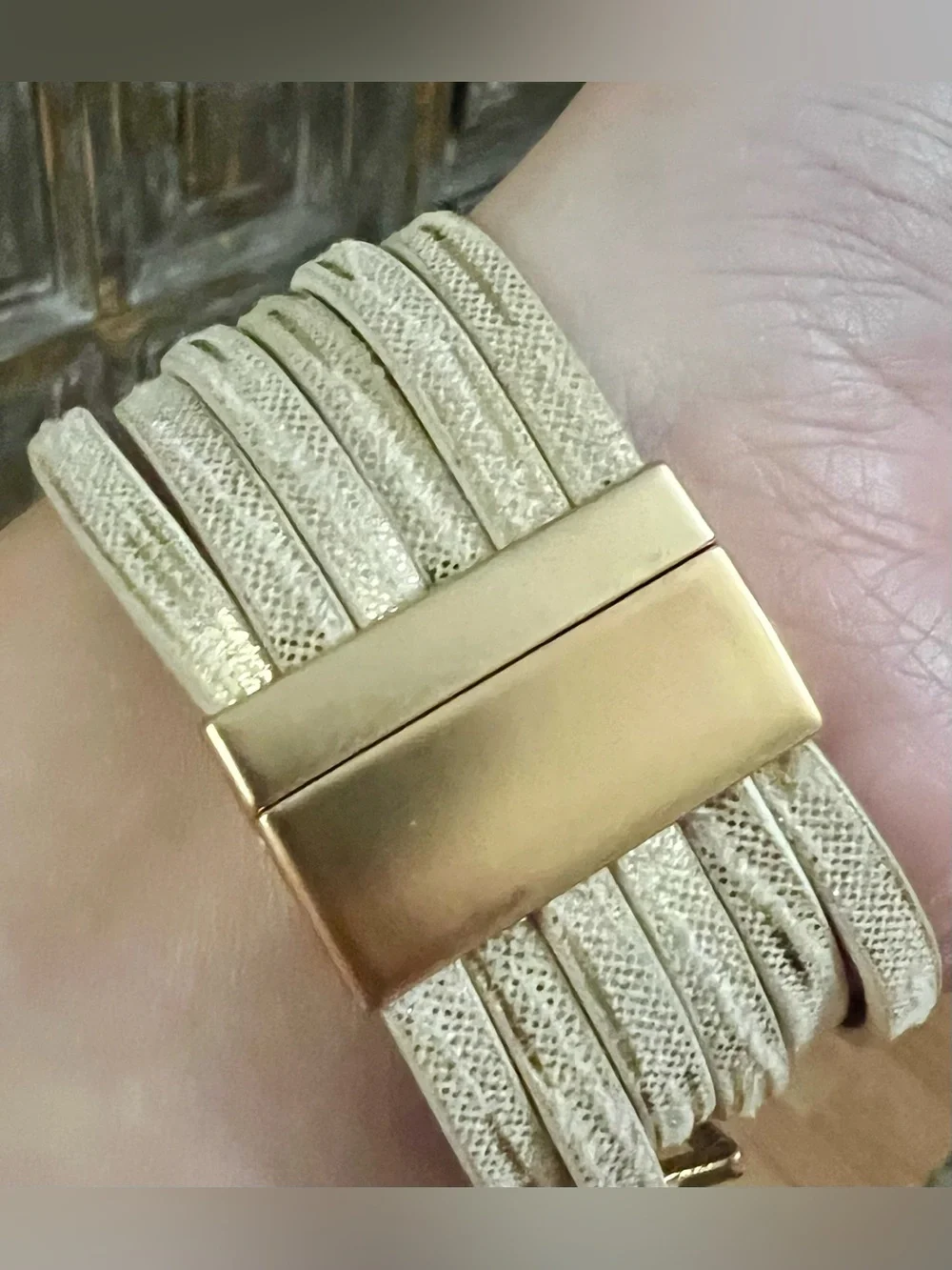 BEST Boho Bracelet EVER -Gold Star Faux Leather Wrap Bracelet - Magnetic Closure